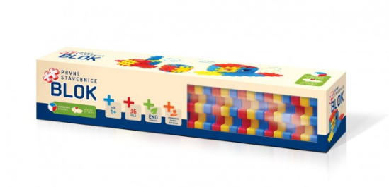 První stavebnice Blok 36ks v krabici 34x7x7cm 12m+