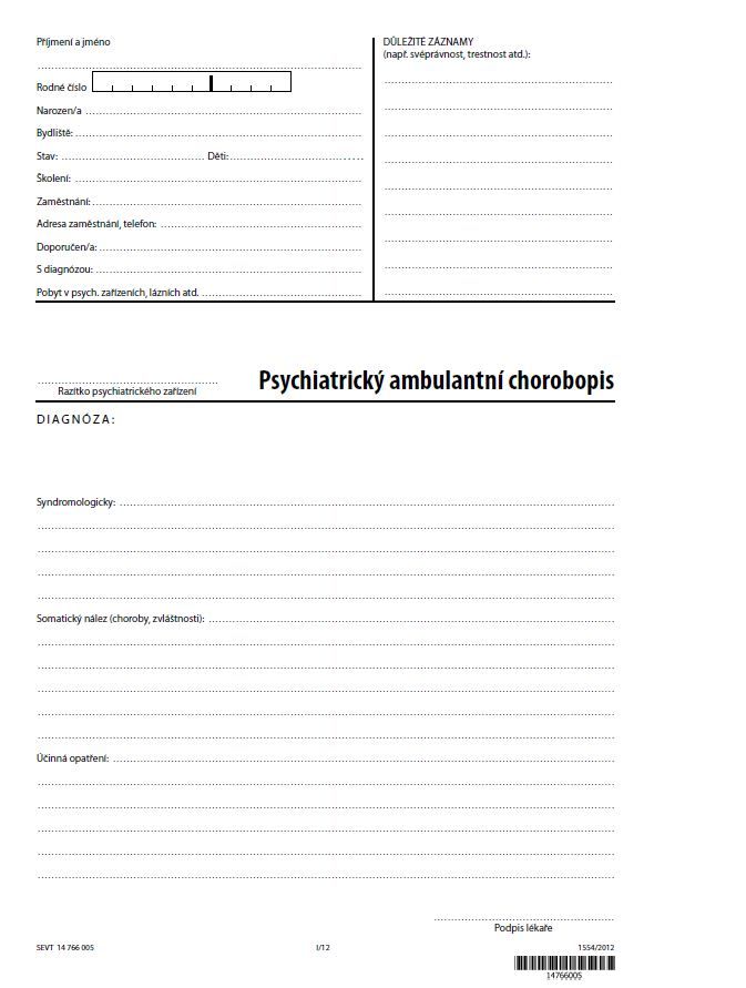 Psychiatrický ambulantní chorobopis