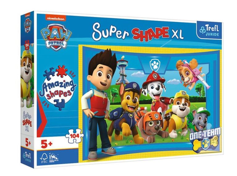 Levně Puzzle 104 XL Super Shape Přátelé štěňat Tlapková patrola/ Paw patrol