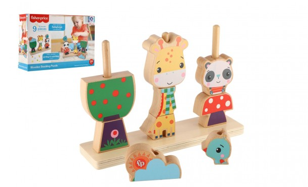 Teddies Puzzle 3D dřevo 9 dílků v krabici 28x19x8cm