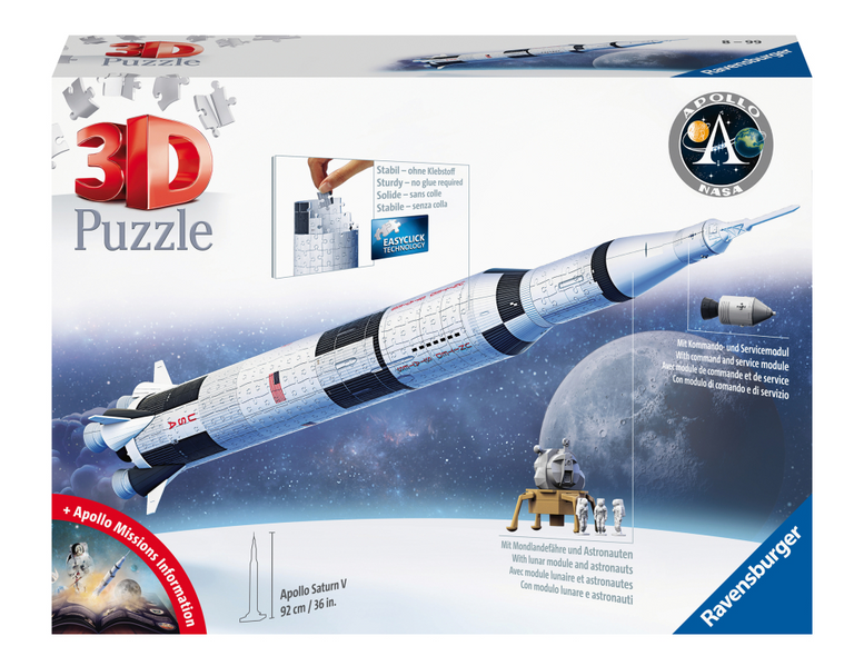 RAVENSBURGER 3D puzzle Vesmírná raketa Saturn V 504 dílků
