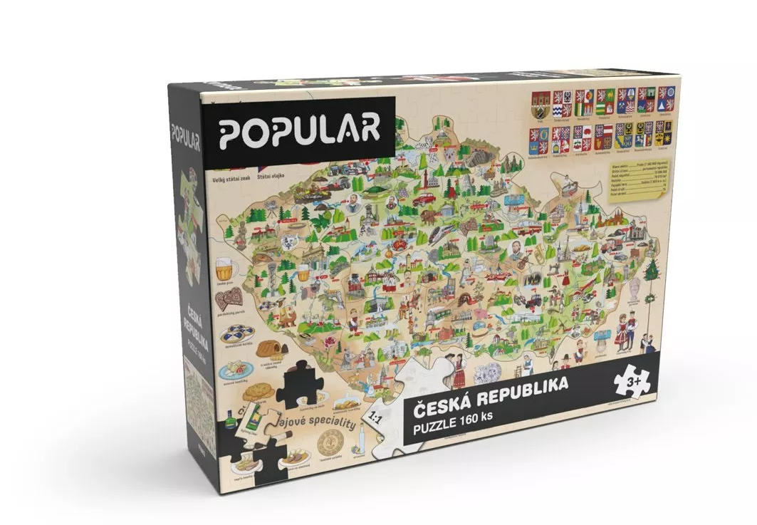 Puzzle - Mapa České republiky, 160 ks