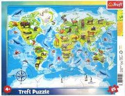Obrázek produktu: Puzzle Mapa světa se zvířátky 25 dílků