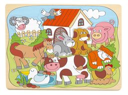 Obrázek produktu: Puzzle na desce "Domácí veselá zvířátka"