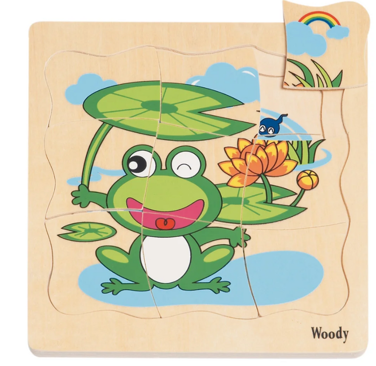 Woody Puzzle na desce Vývoj žáby