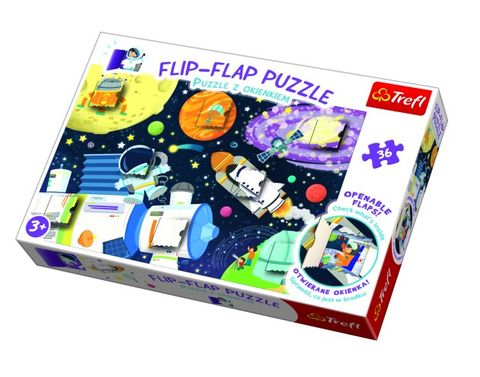 Obrázek produktu: Puzzle s otevíracími okénky - Ve vesmíru 36 dílků