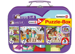 Obrázek produktu: Puzzle Schleich - Horse Club 4 v 1 v plechovém kufříku, mix dílků