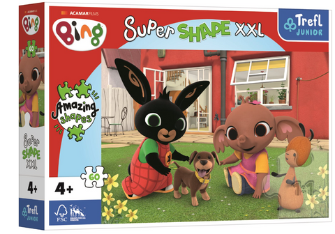 Obrázek produktu: Puzzle Super Shape XXL Králíček Bing - Hra s pejskem, 60 dílků