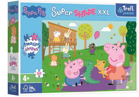 Obrázek produktu: Puzzle Super Shape XXL Prasátko Pepina - Hraní s bráškou, 60 dílků