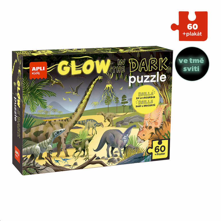Puzzle svítící ve tmě - Dinosauři