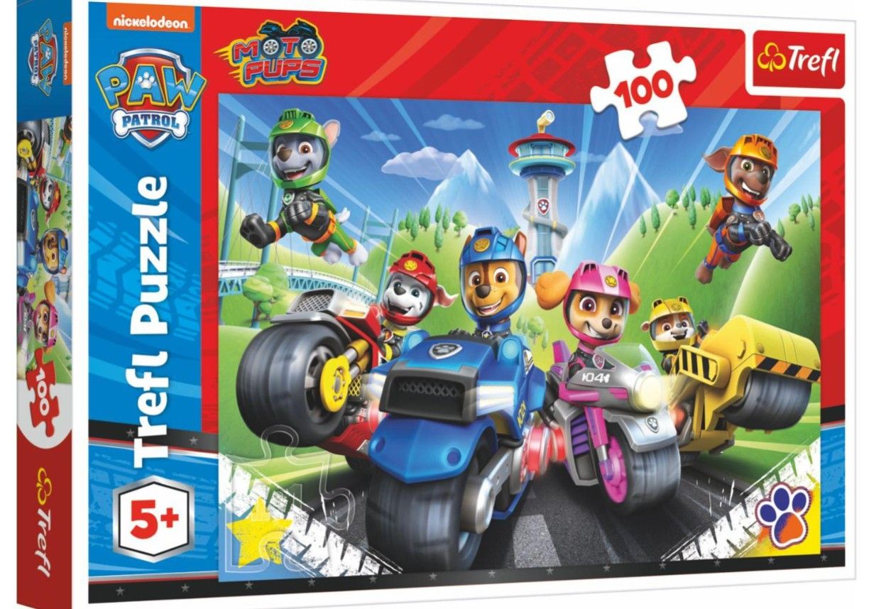 Puzzle Tlapková patrola na motorkách/ Paw patrol 100 dílků