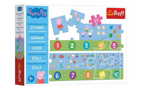 Obrázek produktu: Puzzle vzdělávací Čísla - Prasátko Peppa, 20 dílků