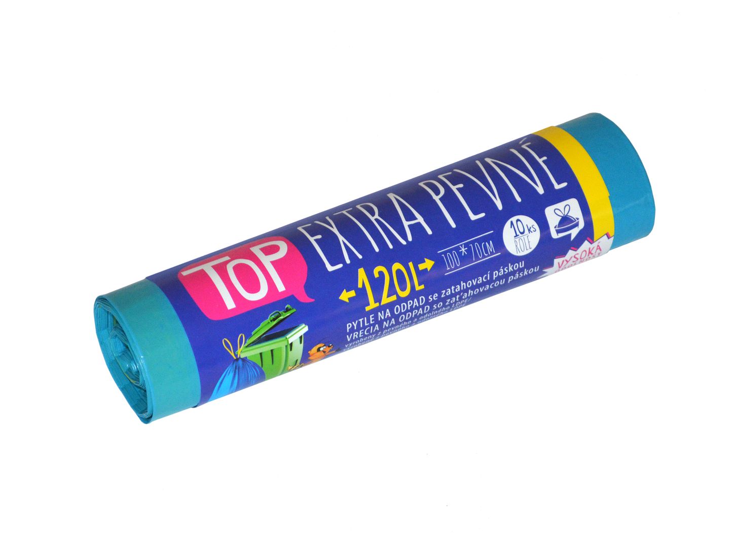 Pytle na odpad 120 l - modré (10 ks) - extra pevné zatahovací