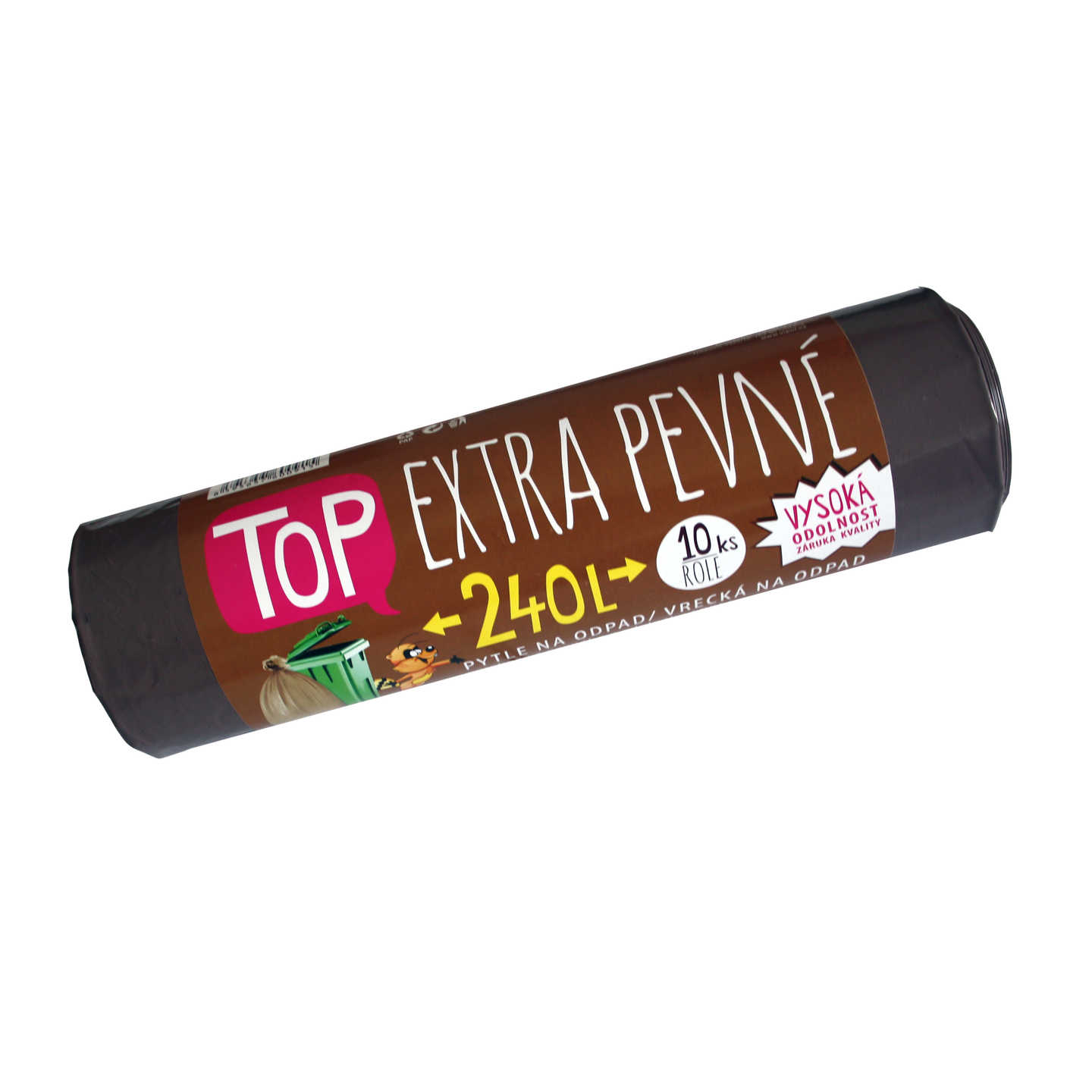 Pytle na odpad LDPE Extra TOP 240 l - hnědé - 10 ks
