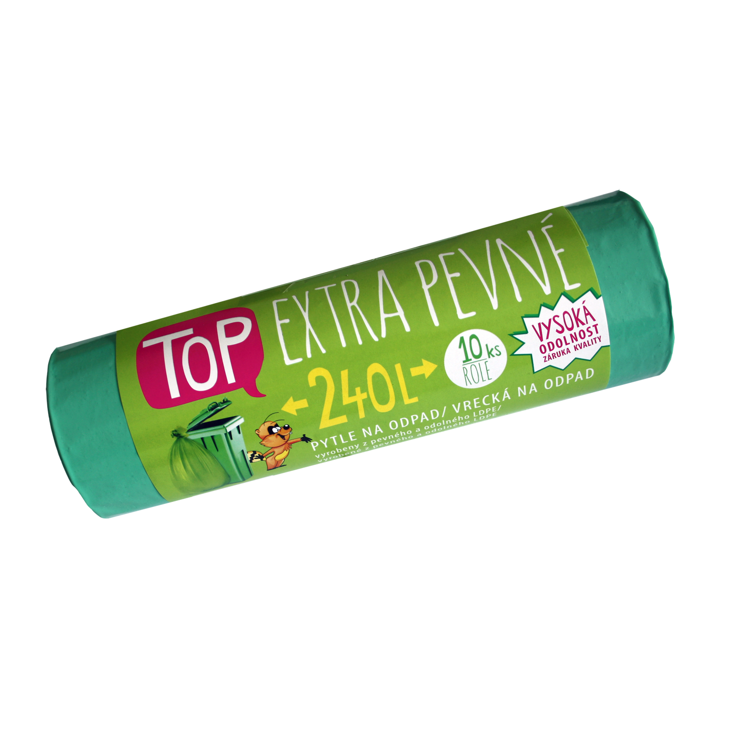 Pytle na odpad LDPE Extra TOP 240 l - zelené - 10 ks
