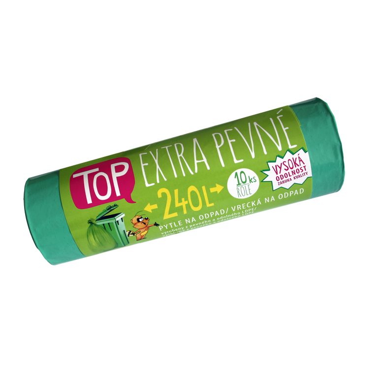 Pytle na odpad LDPE Extra TOP 240 l - zelené - 10 ks