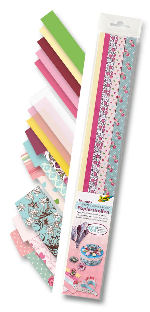 Quilling - papírové proužky "ROMANTIK" - 168 ks