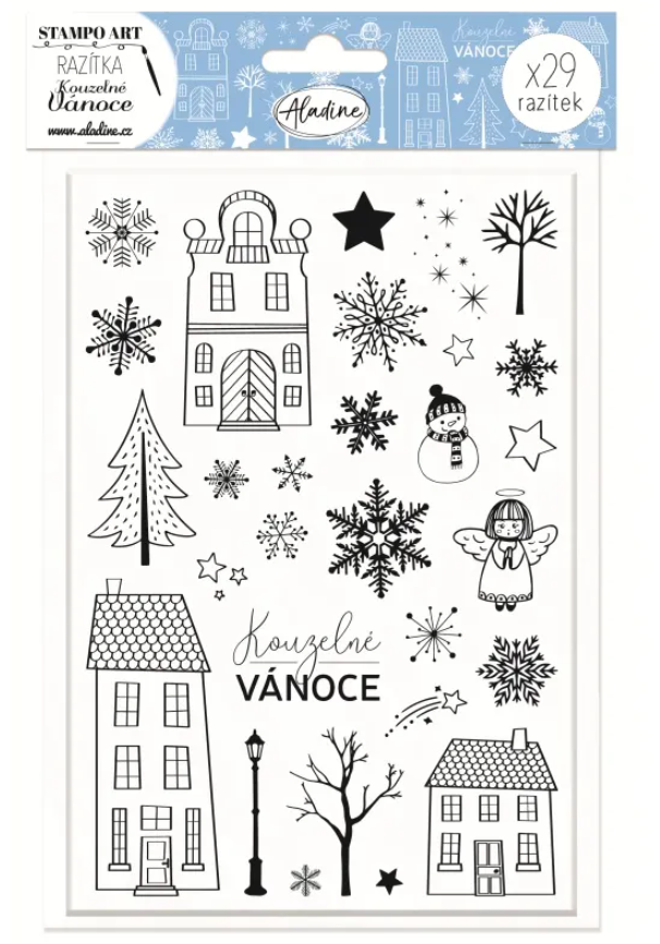 Razítka Aladine Stampo Art, 29 ks - Kouzelné domečky