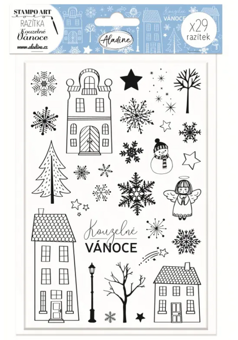 Obrázek produktu: Razítka Aladine Stampo Art, 29 ks - Kouzelné domečky