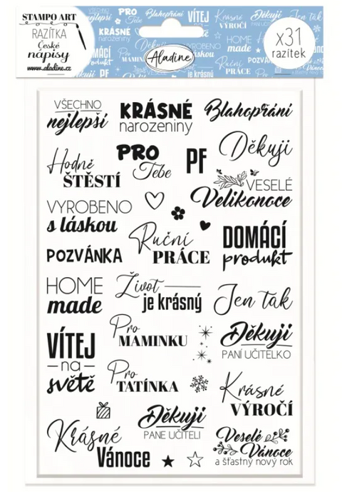 Obrázek produktu: Razítka Aladine Stampo Art, 31 ks - České nápisy