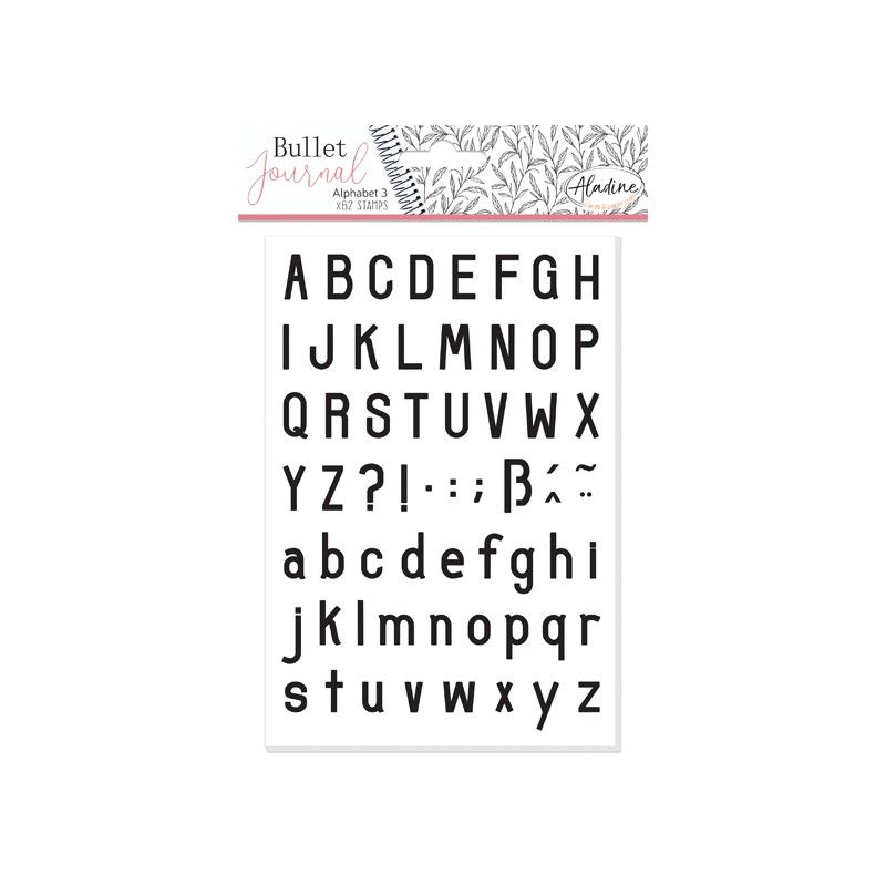 Razítka Aladine Stampo BULLET JOURNAL, 62 ks - Abeceda jednoduchá