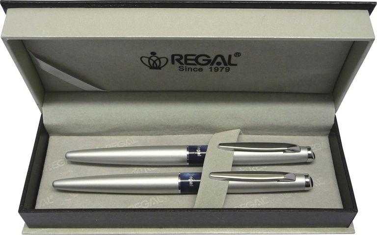 REGAL Dárková psací souprava Mercurius kuličkové pero + plnicí pero, stříbrná