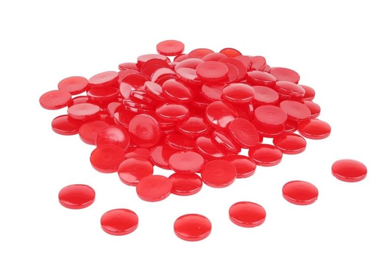 RePlastic Sada 100 počítacích kamínků průměr 20 mm, červené