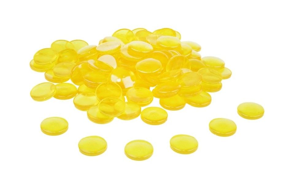 RePlastic Sada 100 počítacích kamínků průměr 20 mm, žluté