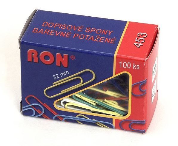 RON - barevné sponky - 32 mm, 100 ks