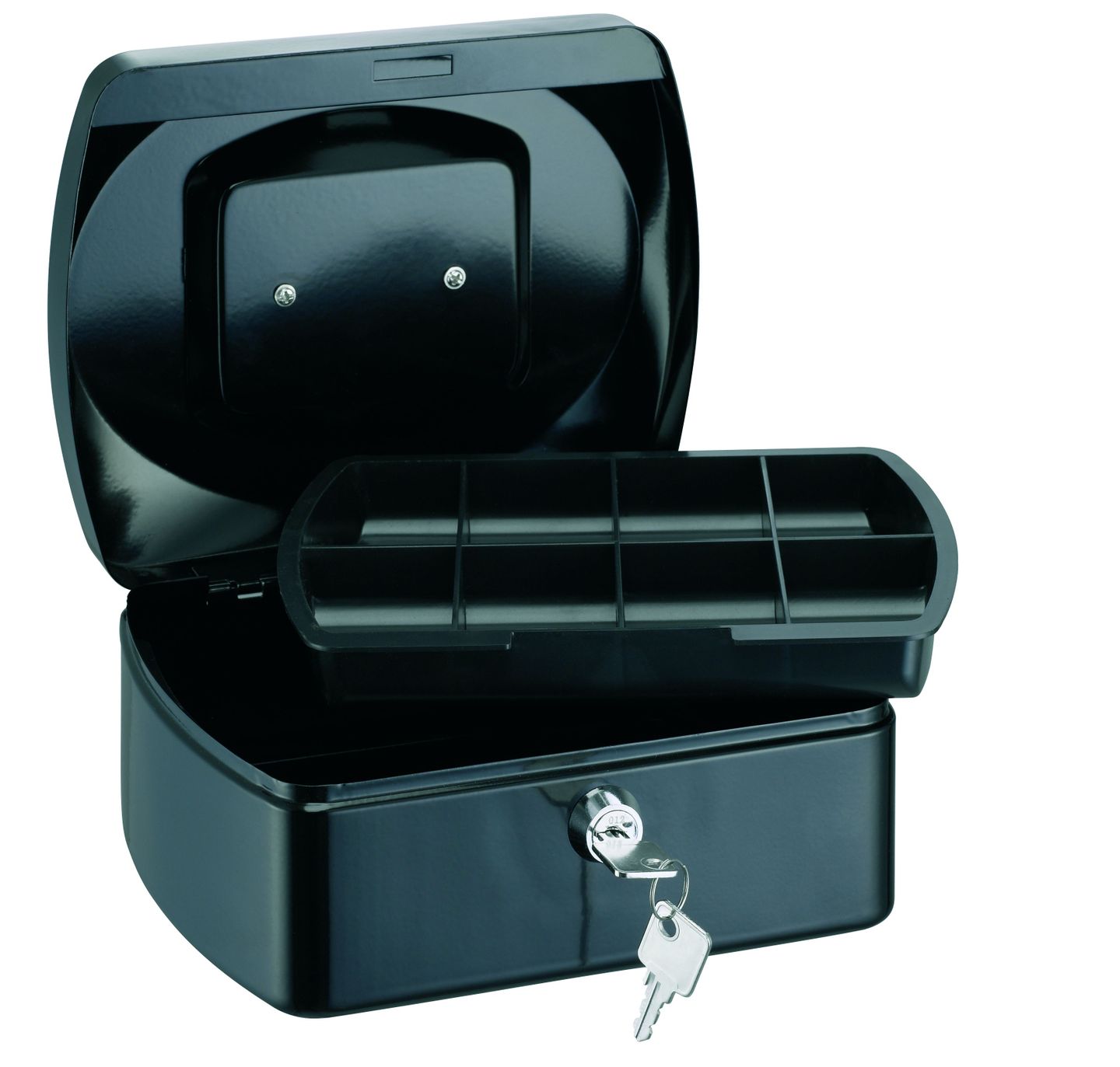 RON Kovová pokladna 15,5 × 12 × 8 cm - černá