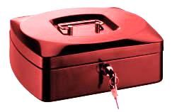 RON Kovová pokladna 25,5 × 20 × 9 cm - červená