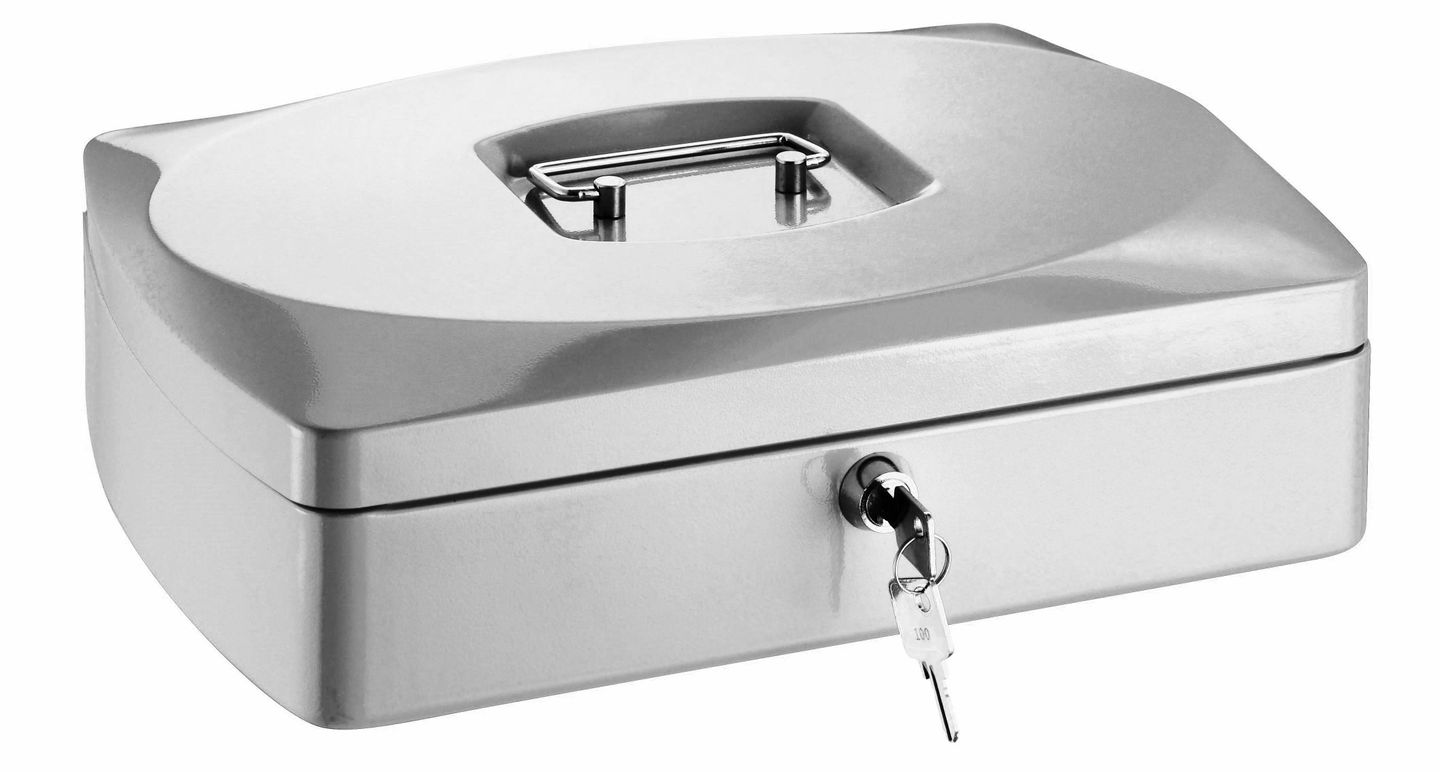 RON Kovová pokladna 33 × 23,5 × 9 cm - bílá