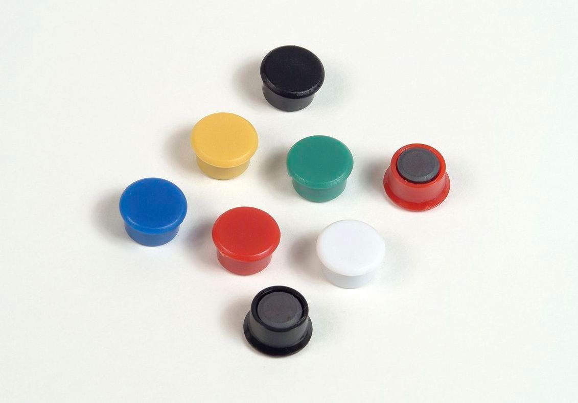 RON Magnet barevný kulatý 9 mm - 6 ks