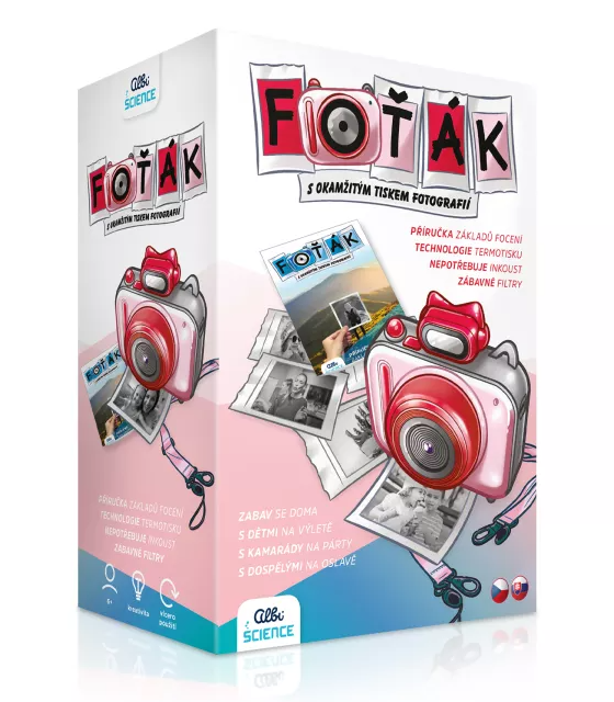 Růžový foťák s termotiskem Albi