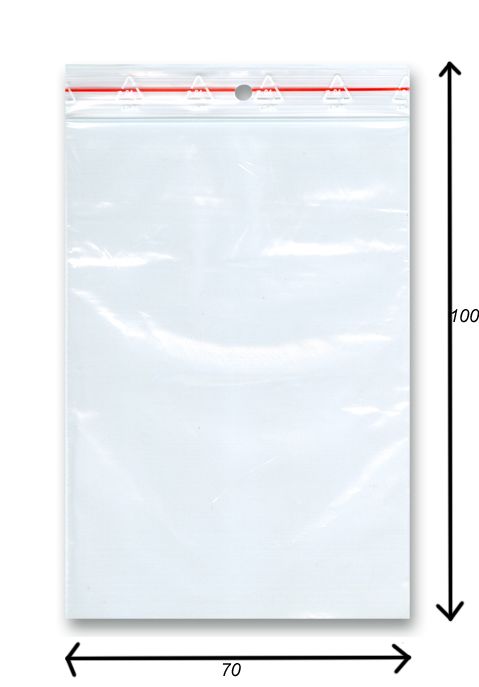 Sáček rychlozavírací 100 ks - 70 × 100 mm