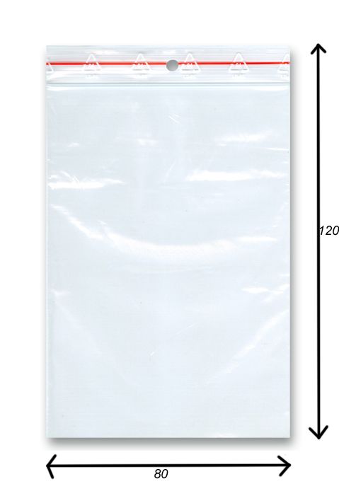 Sáček rychlozavírací 100 ks - 80 × 120 mm