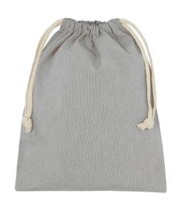 Obrázek produktu: Sáček z recyklované bavlny/polyesteru, se šňůrkou MINI, 140g/m2, 15 x 20 cm, šedý