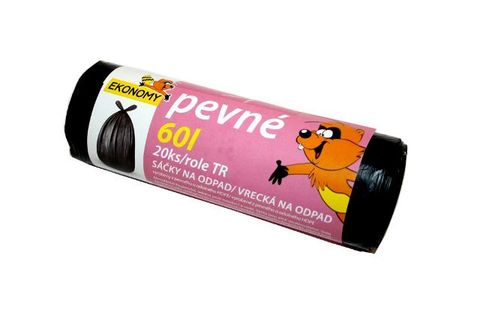 Obrázek produktu: Sáčky na odpad HDPE 60 l - černé (20 ks)