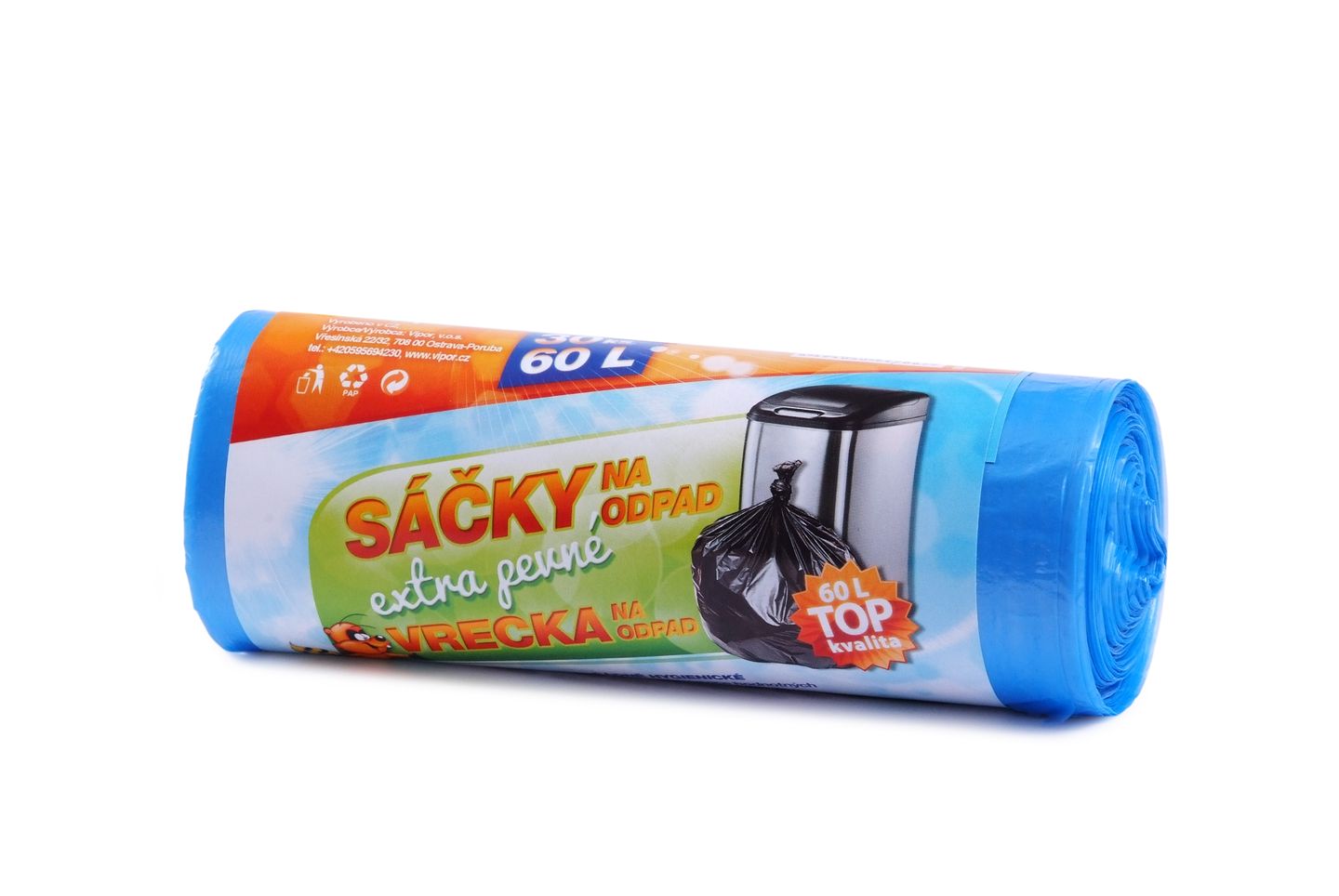 Sáčky na odpad HDPE 60 l - modré (30 ks)