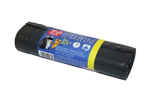 Obrázek produktu: Sáčky na odpad LDPE 35 l - černé (15 ks) - zatahovací