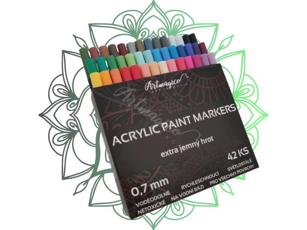 Sada akrylových popisovačů Artmagico s Extra jemným hrotem (0,7 mm) 42 ks
