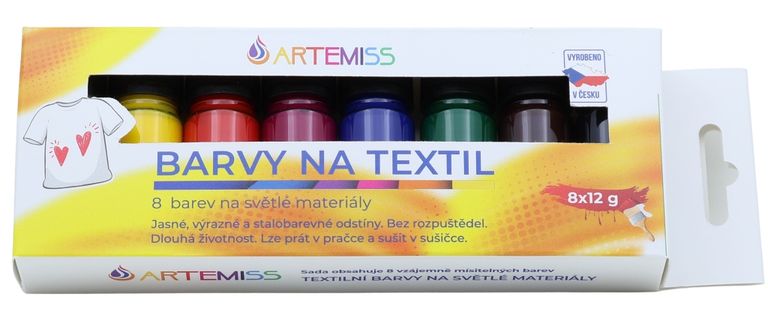 Sada barev na světlý textil 8 × 12 g
