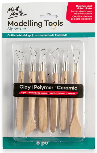 Sada dřevěných oboustranných nástrojů na modelování Mont Marte - 6 ks