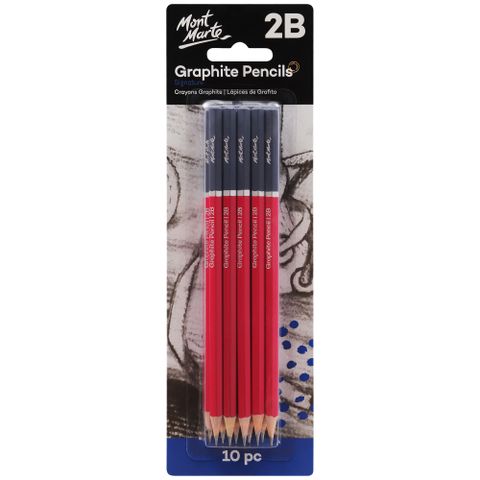 Obrázek produktu: Sada grafitových tužek 2B Mont Marte - 10 ks