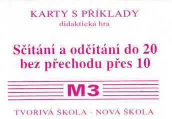 Sada kartiček M3 - sčítání a odčítání do 20 bez přechodu přes 10