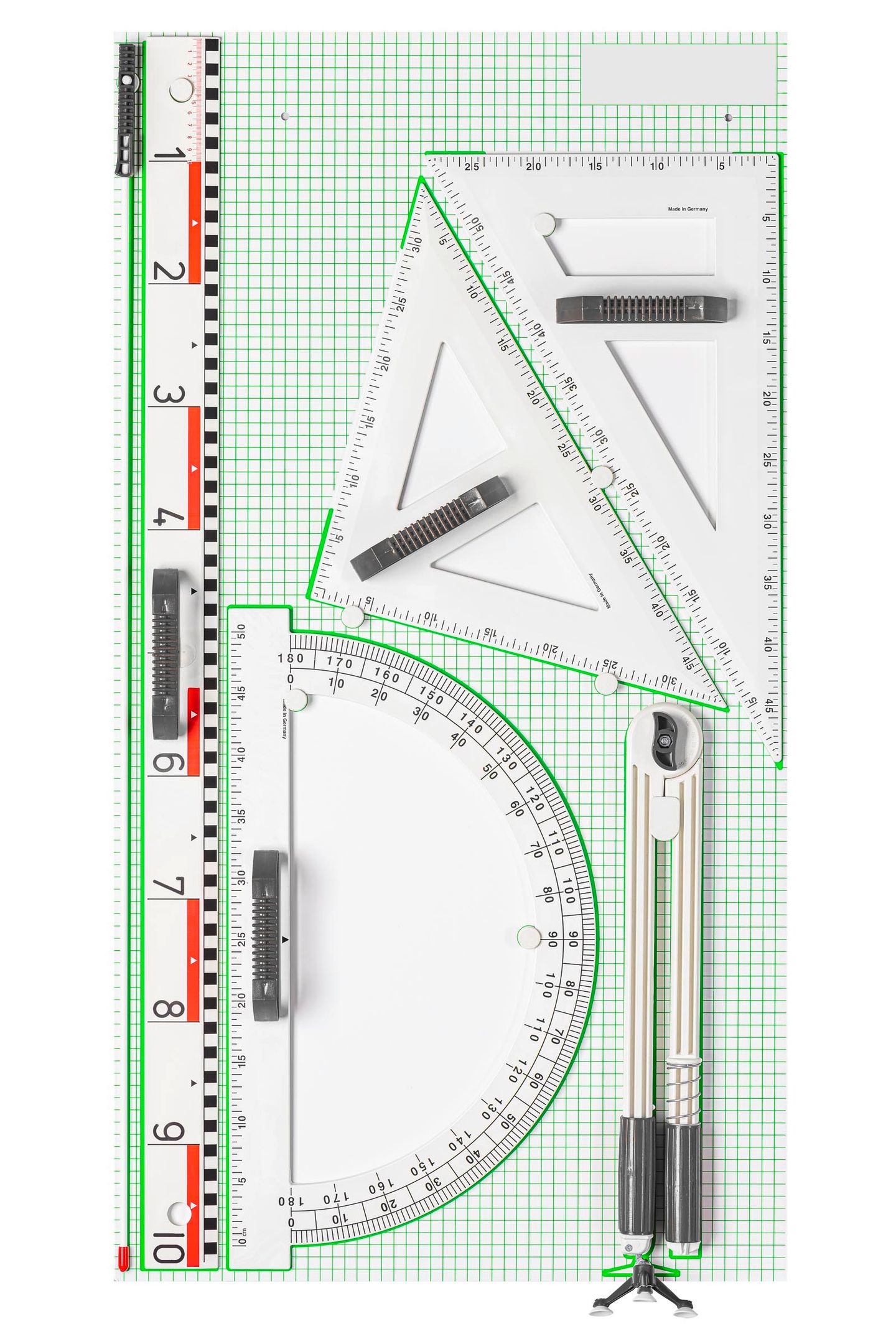 Sada magnetických tabulových rýsovacích pomůcek WISSNER - bílá