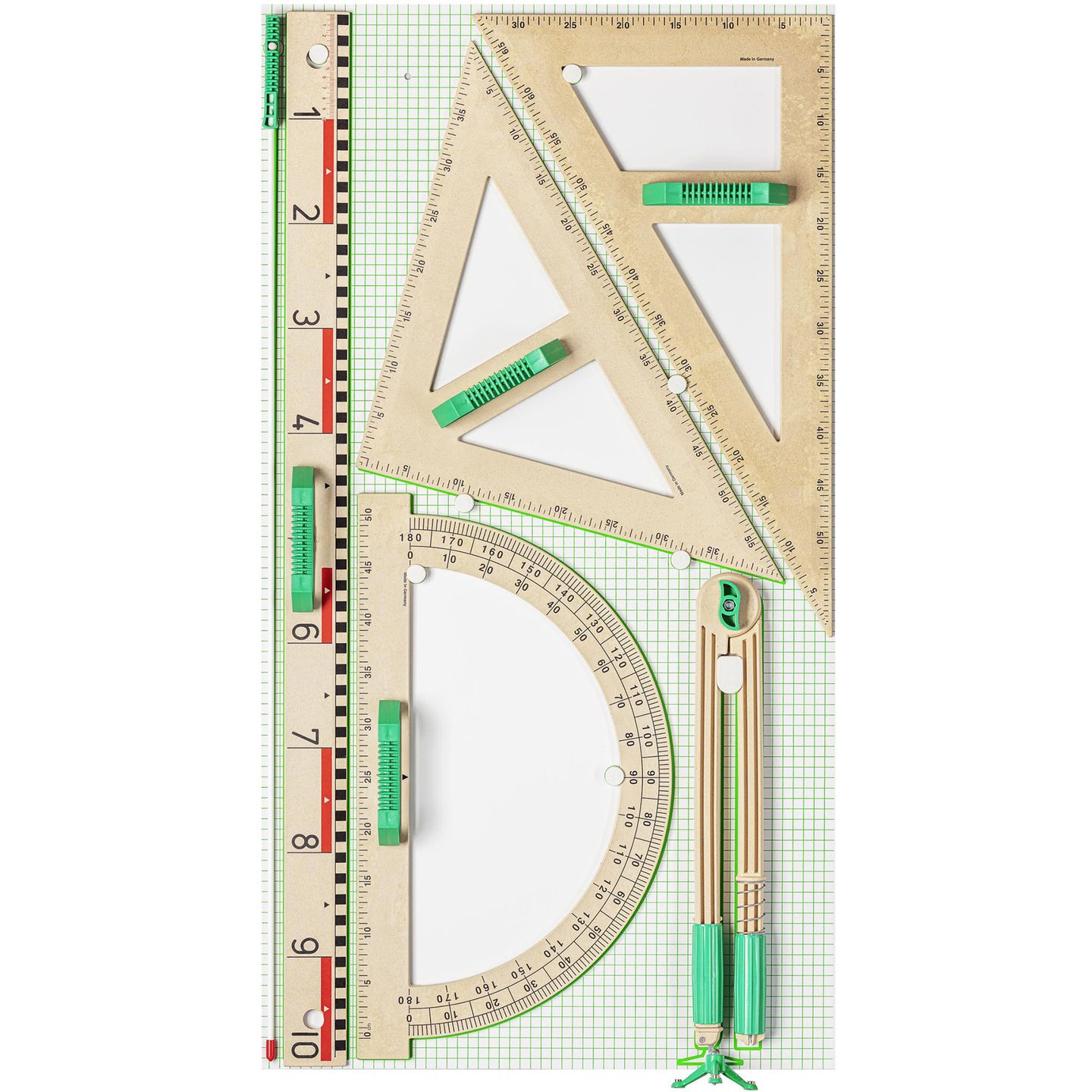 Sada magnetických tabulových rýsovacích pomůcek WISSNER - dřevěná