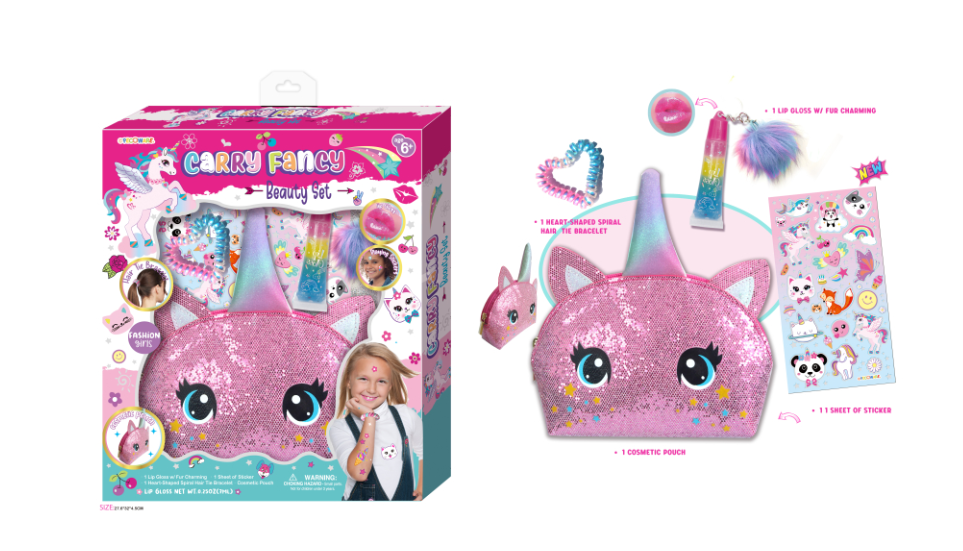 Sada make up a nálepky s kosmetickou taškou