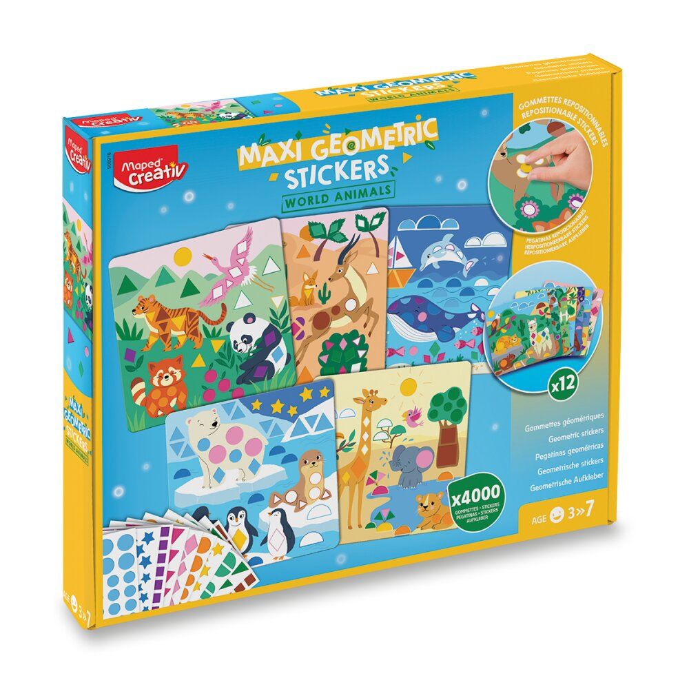 Sada Maped Creativ Maxi Geometric Stickers - Samolepky zvířátka