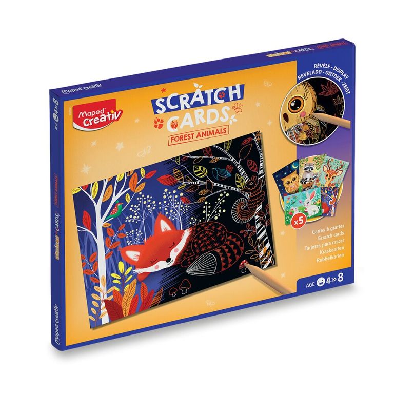 Sada Maped Creativ Vyškrabávací obrázky - Lesní zvířátka